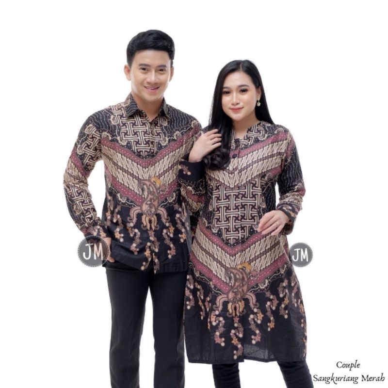 Tunik Batik Couple Modern M L XL XXL Set Pakai Couple Batik Atasan Batik Tunik Wanita Kantor