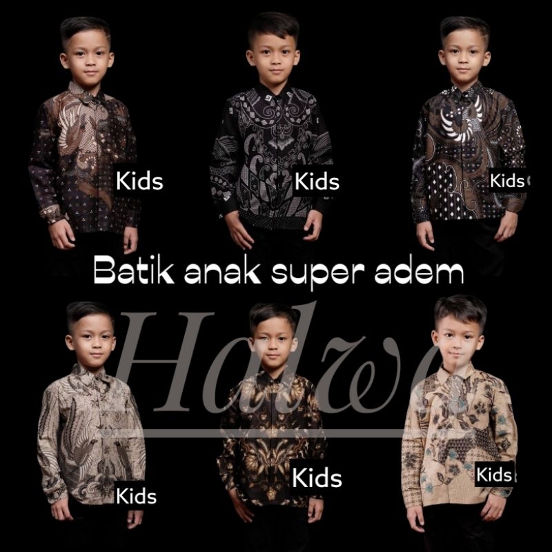 Kemeja Batik Anak Laki laki Lengan Panjang Premium