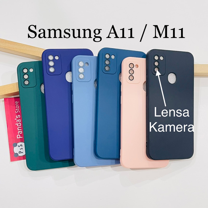 Case Samsung A11 / M11 Lenspro Makaron Full Color Softcase Pro Lensa