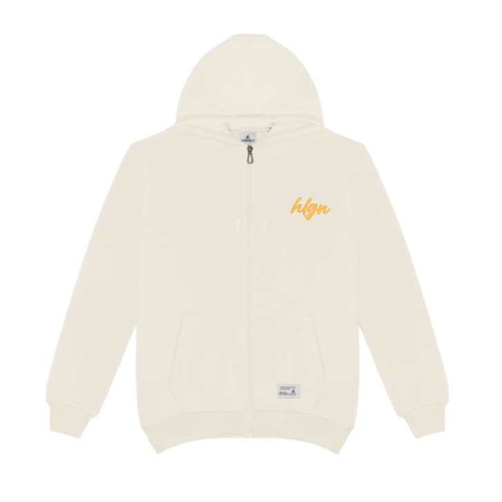 Hipokrit Oficial Store - Sweater Hoodie Zipper Hooligans Signature ( Cream Sig Yellow ) Good Distro 