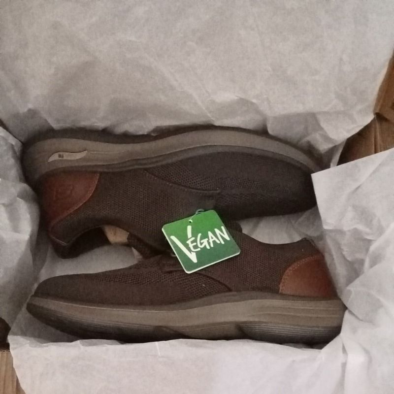 SKECHERS Arch Fit Darlo Weedon olive brown new sepatu pria baru