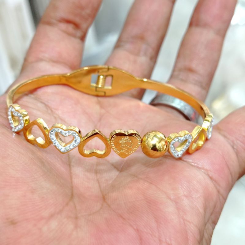 Gelang titanium bangle perhiasan wanita