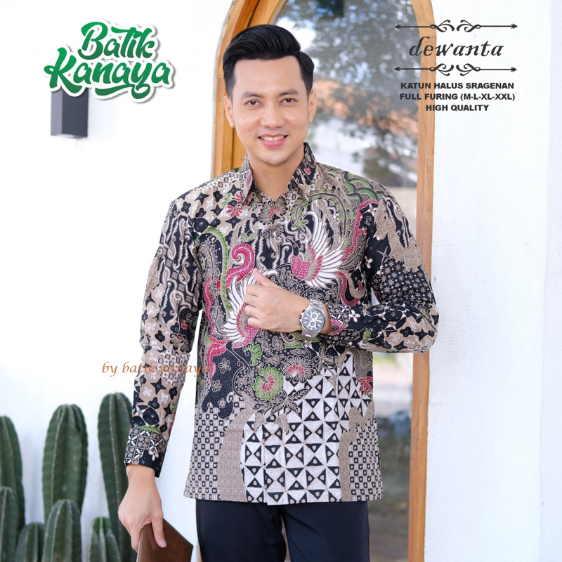 DEWANTA Baju Batik pria Full Furing Bahan Katun PREMIUM