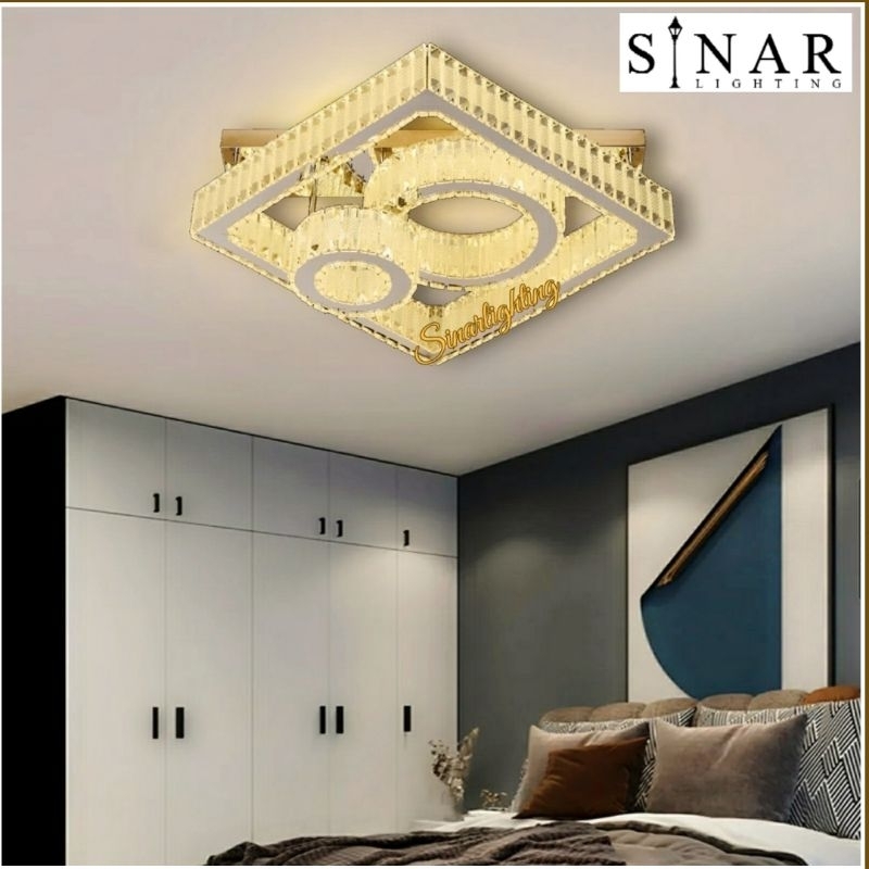 Lampu hias plafon kristal LED Remote A41