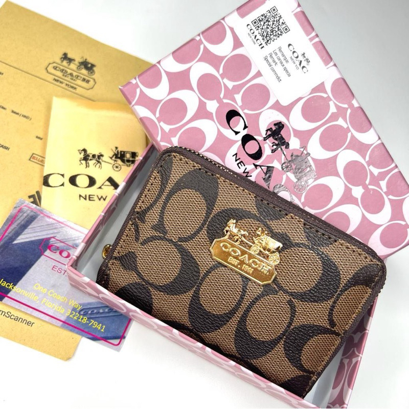Dompet coach FREE BOX & COVER kartu & koin dompet kecil wanita pria Cruff