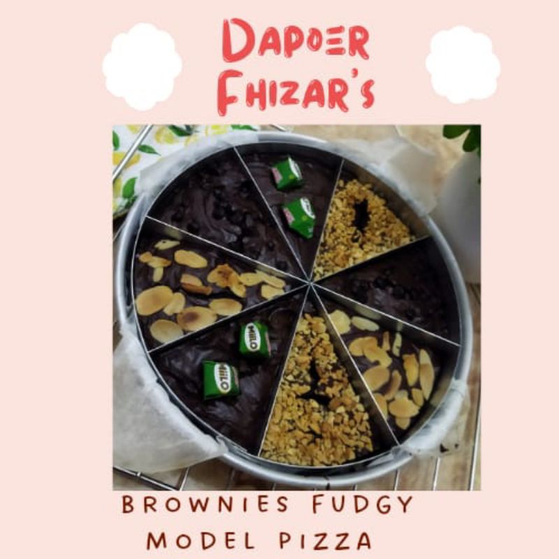 

Brownies fudgy Dark coklat model pizza diameter 20