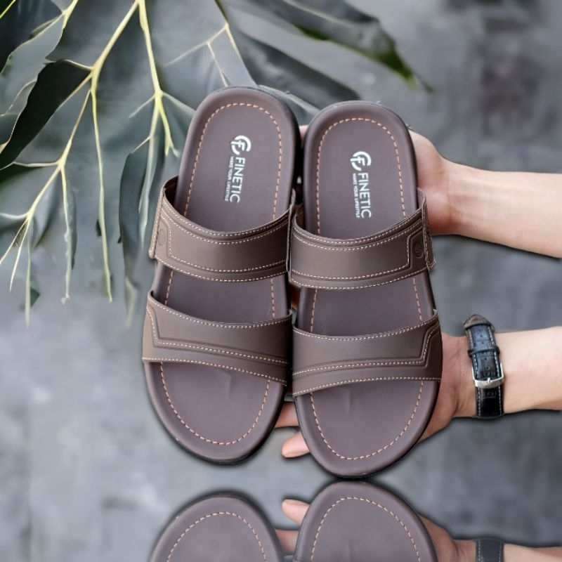 Beli 1 GRATIS 1 Sandal kulit pria Z 07 sendal ban dua Casual pria berkualitas