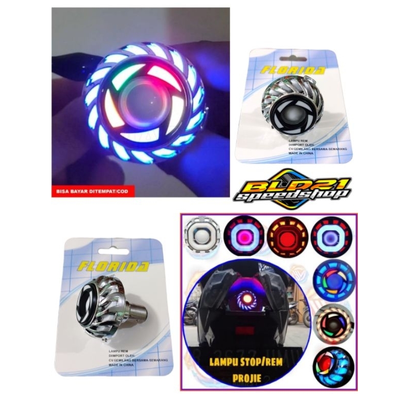 Lampu Rem Led Proji Model Spiral Running Kedip-kedip Universal All Motor AC/DC