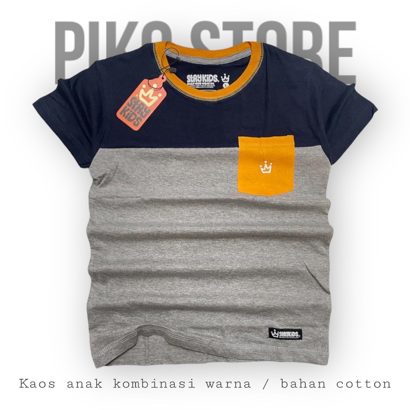 Baju kaos anak piko usia 1-12 tahun bahan katun kombed