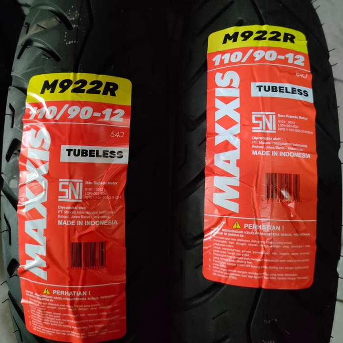 BAN MAXXIS UKURAN 110/90-12 MAXXIS M922R TUBLLEESS MAXXIS
