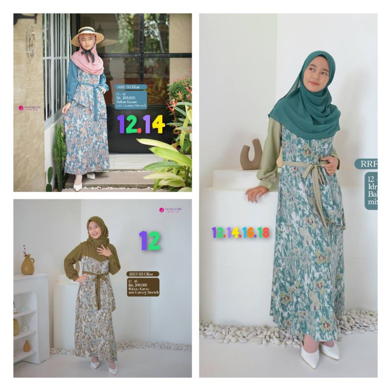 Rauna Gamis Remaja Kekinian Korean Style - RRF 03 - Fashion Muslim