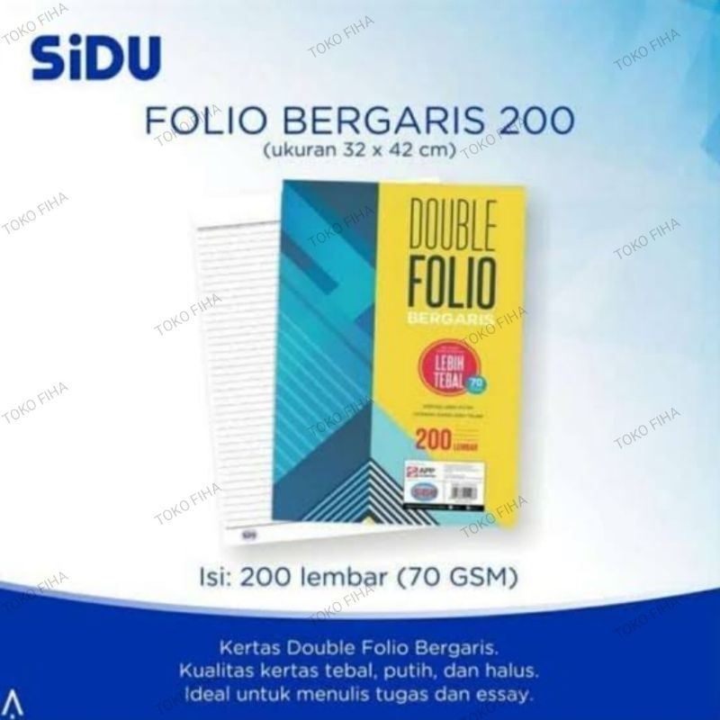 

Kertas Double Folio F4 70Gsm Sidu - Per Lembar