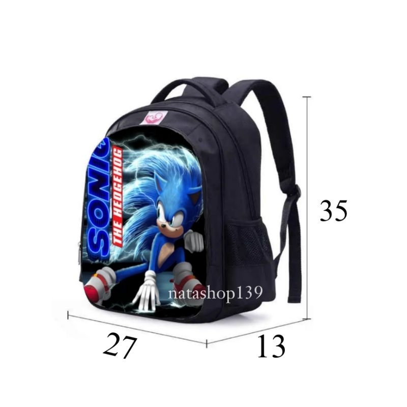 Hot Sale Ransel Import Tas Sekolah TK-SD Anak Laki-Laki Perempuan Karakter Balap SONIC