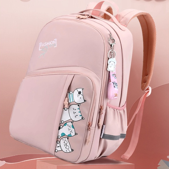 Rayhana - Ransel Sekolah Anak Tas Gendong Anak Perempuan Lucu Motif Kucing