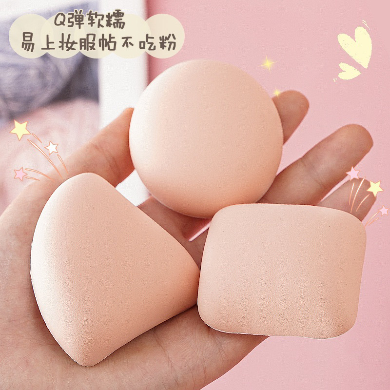 3 PCS Dry Wet Usable Makeup Cosmetic Puff Sponge Cushion Puff for Foundation Powder Soft and Cute