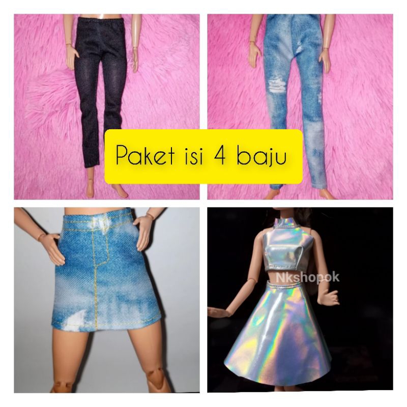 baju barbie isi 4#paket#preloved#baju boneka#nkshopok