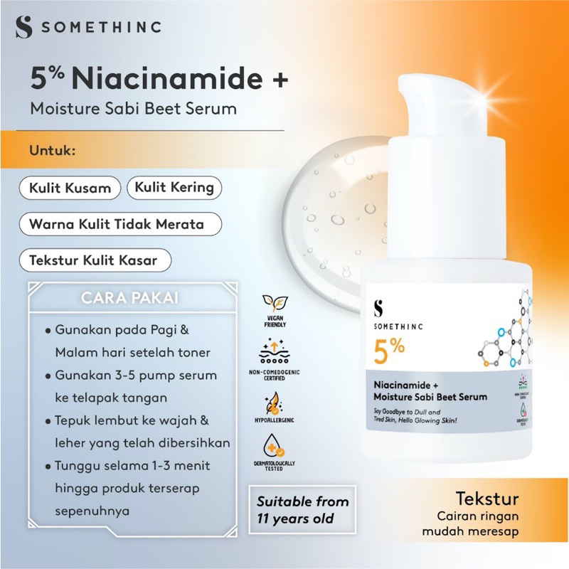 SOMETHINC 5% Niacinamide + Moisture Sabi Beet - Serum Kulit Cerah Maksimal (Pemula)