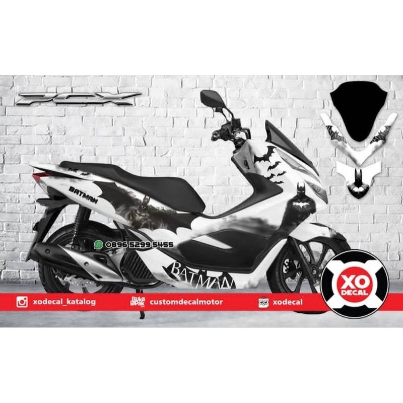DECAL STICLER HONDA PCX 150 WHITE BATMAN GOG DESIGN