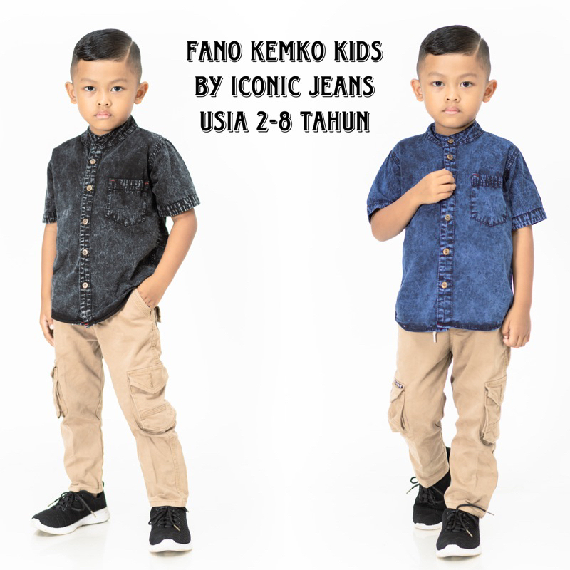 FANO DENIM KEMKO/ kemeja jeans anak laki-laki usia 2-8 tahun