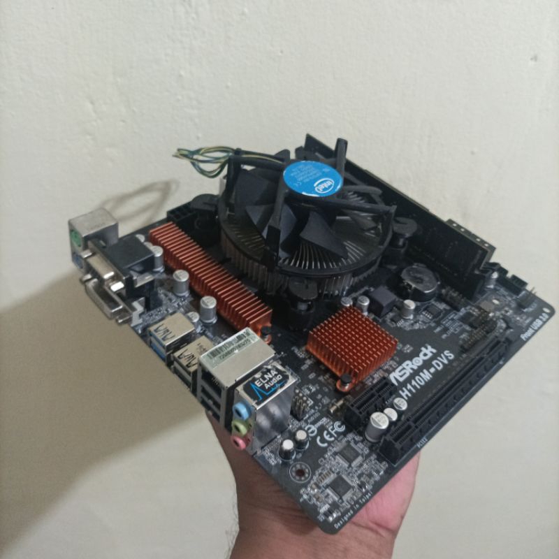 Paket Mobo Mainboard H110 with i5 6500 Fan