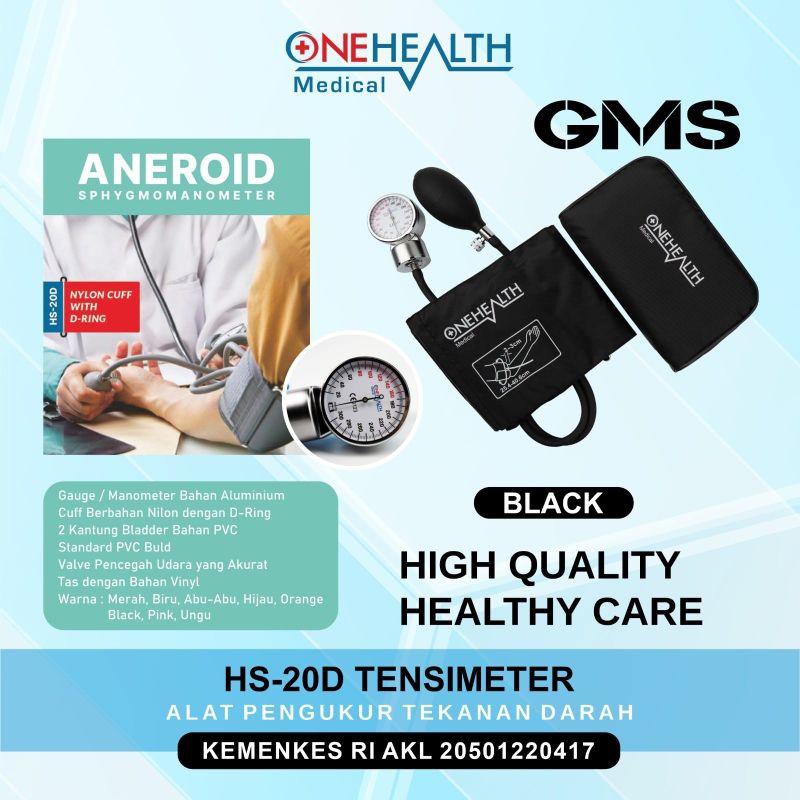 Tensimeter Aneroid Transparant HS - 20D Onehealth / Alat Ukur Tekanan Darah