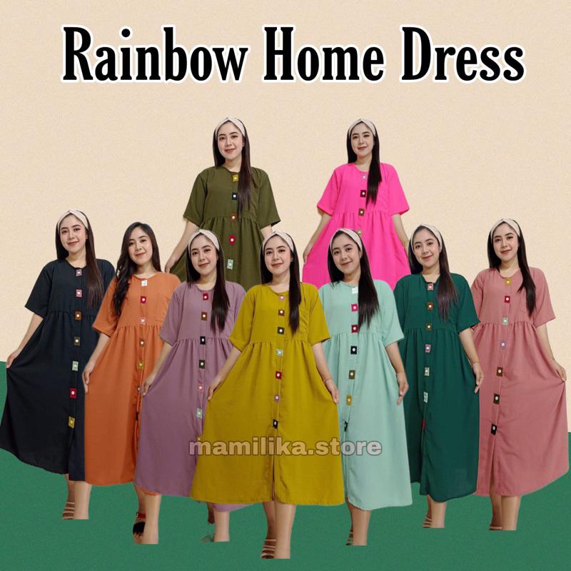 RAINBOW HOMEDRESS | HOMEDRESS CRINKEL AIRFLOW | DASTER VIRAL