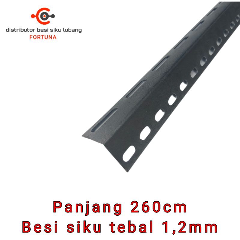 besi siku lubang tebal 1,2mm panjang 260 cm buat rak besi siku serbaguna