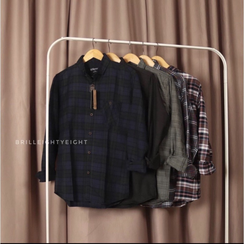 ( COD ) Best Seller Kemeja Flanel , Kemeja Flanel Pria Lengan Panjang Unisex, Kemeja Premium Skd08 g