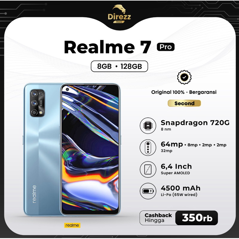 Realme 7pro 8/128gb second