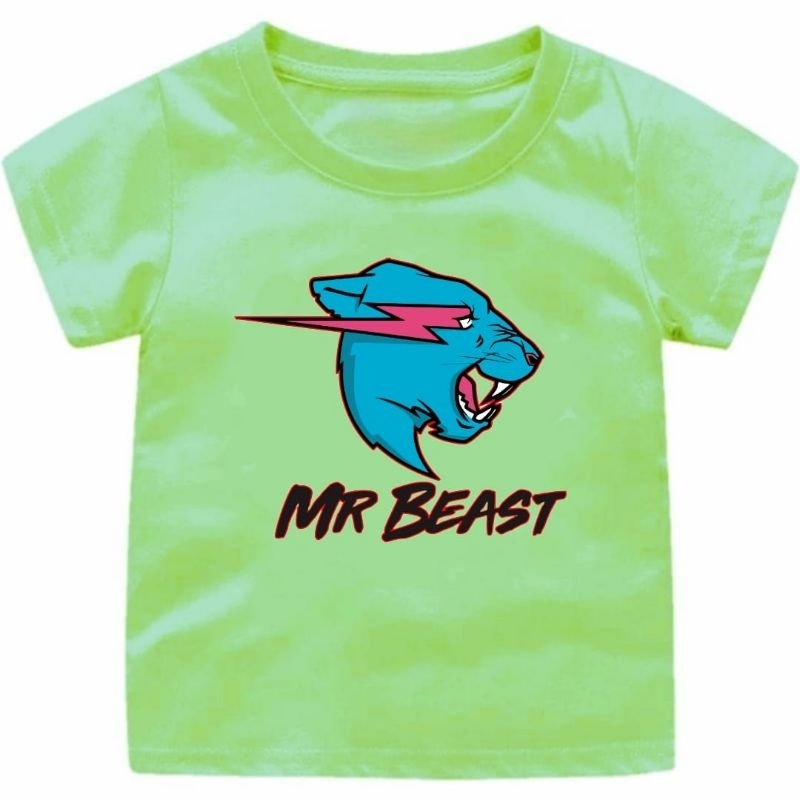 Baju Kaos Anak Cewek-Cowok MR BEAST Youtuber Viral NO1.Umur 1-12Tahun 8warna//Baju MR BEAST VIRAL