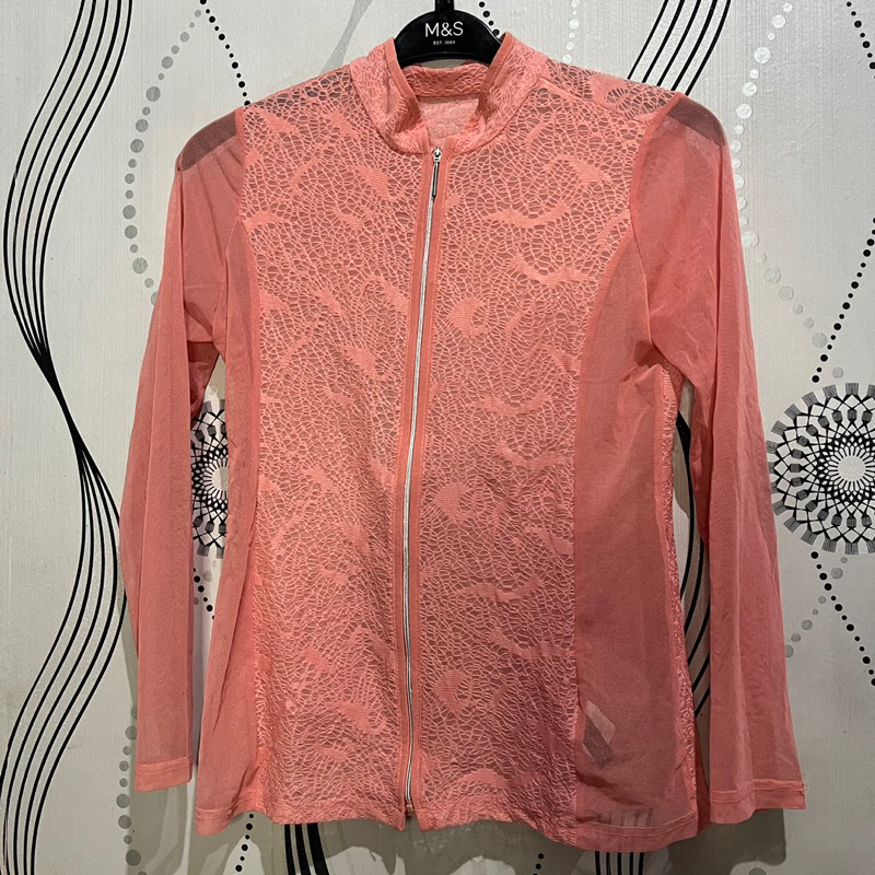 Thirft Jaket Brukat Warna Peach Jgn Lupa Baca Deskripsi | Preloved | Second Murah