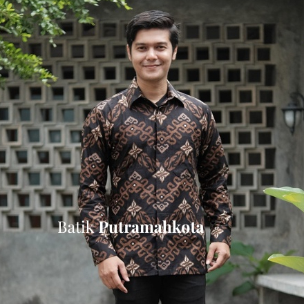 Batik Pria Lengan Panjang Furing BATIK DANABRATA HRB026 motif KERATONAN Kode 002 size M L XL XXL Reguler