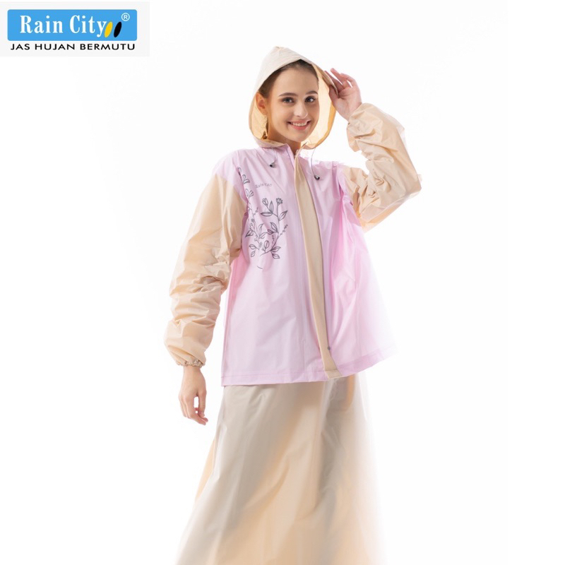 Jas Hujan Rok Ritz Rain City Stelan Muslimah Tiara Keren Setelan Jaket Wanita Gamis Hijabers Polkadot Tiger Head Elmondo Gajah Elephant Brand