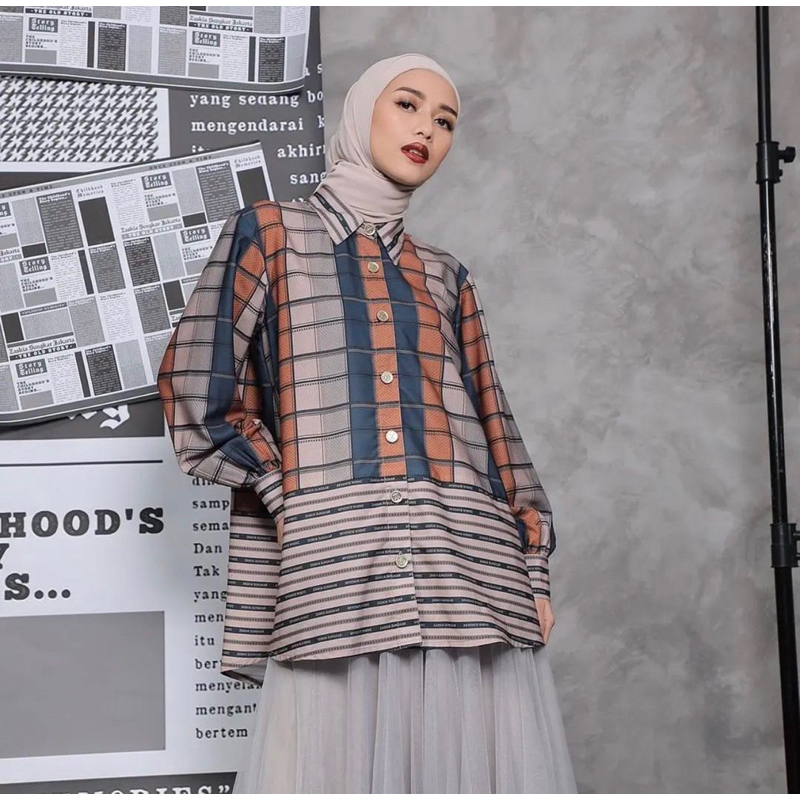 Zaskia Sungkar Elodie Blouse Etoupe