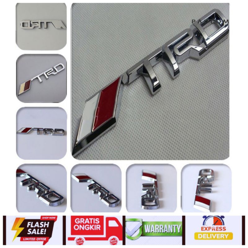 Emblem Mobil TRD Logo Stiker Toyota Bahan Metal Alloy