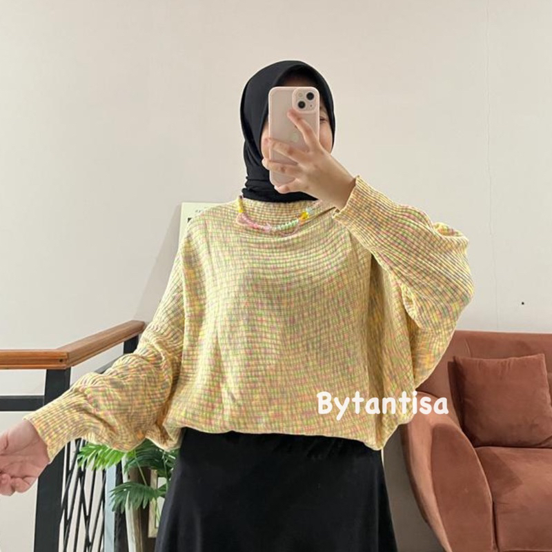 BATWING RAJUT KOMBINASI WARNA ABSTRAK WANDA