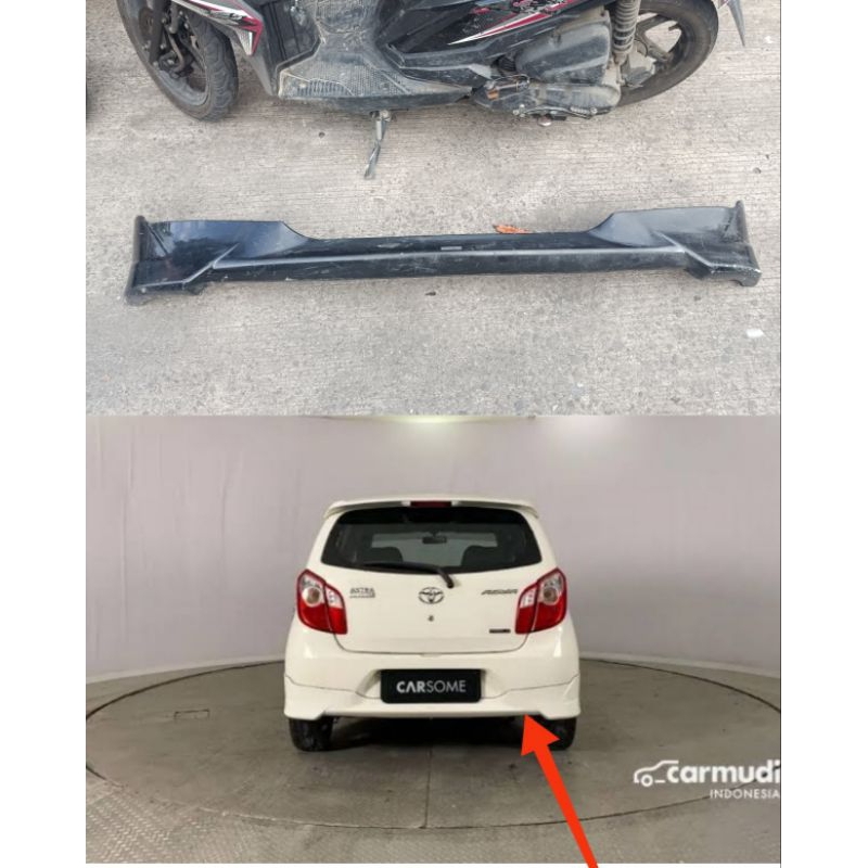 Bodykit bemper belakang Agya TRD 2013 2014 2015 Original copotan
