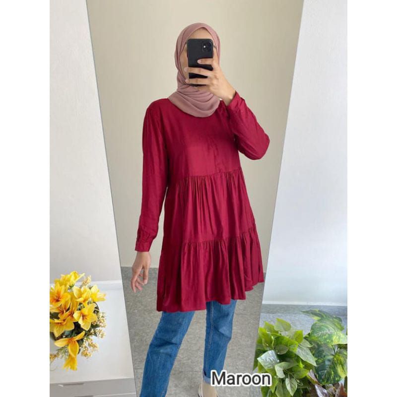 PROMO FIZA TUNIK POLOS RAYON PREMIUM LD 100/110/120