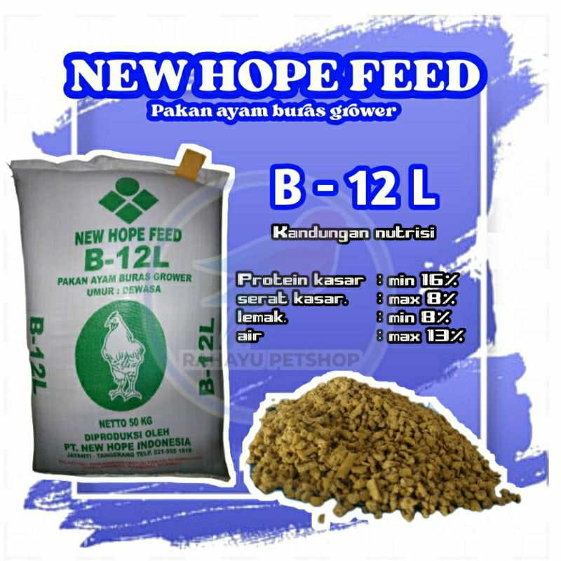 PAKAN PUR AYAM BURAS B12L NEWHOPE 1 KG