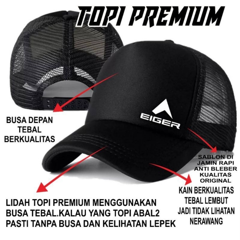 Topi Pria Wanita Jaring Polos Trucker Dewasa Outdoor Premium Termurah