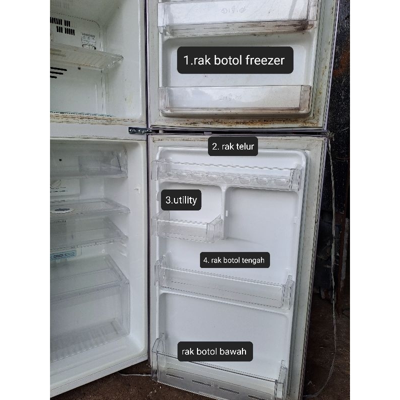 RAK di PINTU BEKAS kulkas LG 2PINTU TIPE GN-V 212 RL