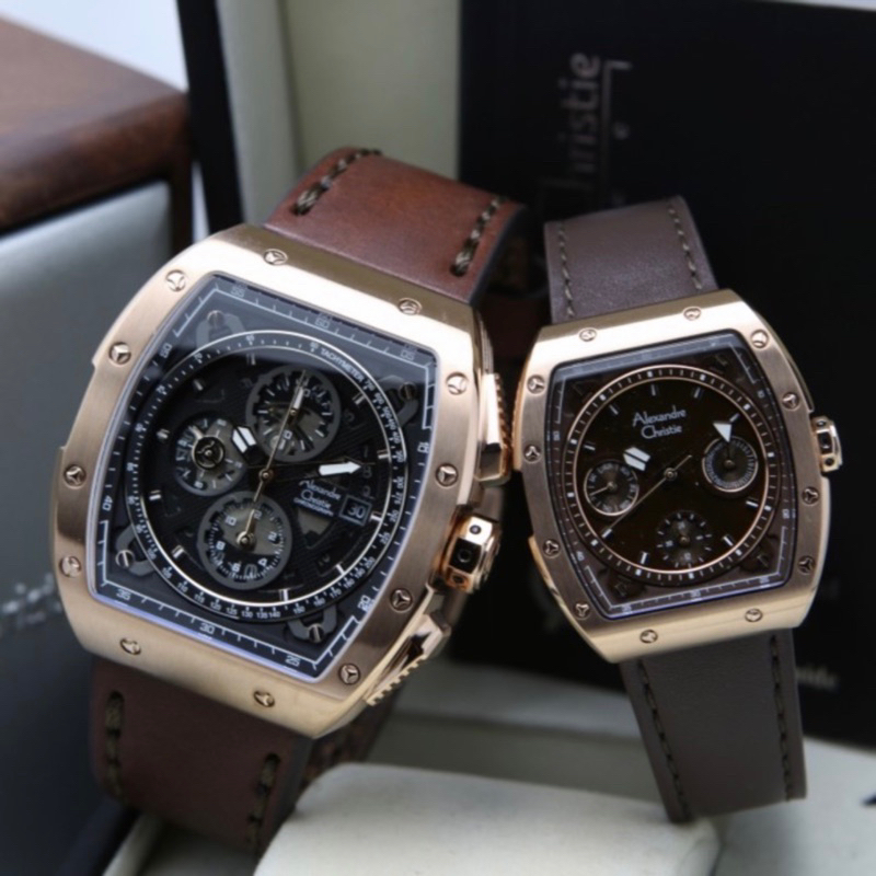 New  jam tangan couple alexander cristie original ac6411 rose gold