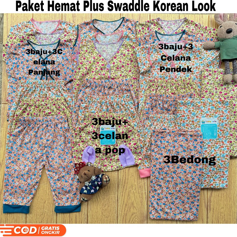 21pcs Paket Hemat Set Bedong Perlengkapan Baju dan celana Bayi kado Baru Lahir, 3-6 dan 6-12 bulan promo 8.8