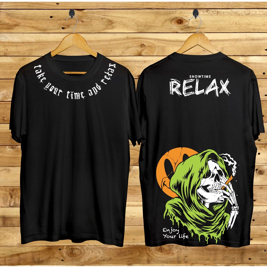 Kaos Tshirt Pria Terbaru Samurai Jepang Smile Relax Warna Hitam Distro Lengan Pendek Motif Sablon Be