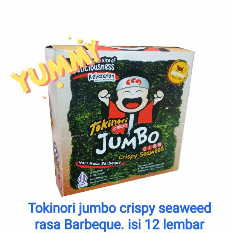 

tokinori jumbo crispy seaweed nori rumput laut | box isi 12