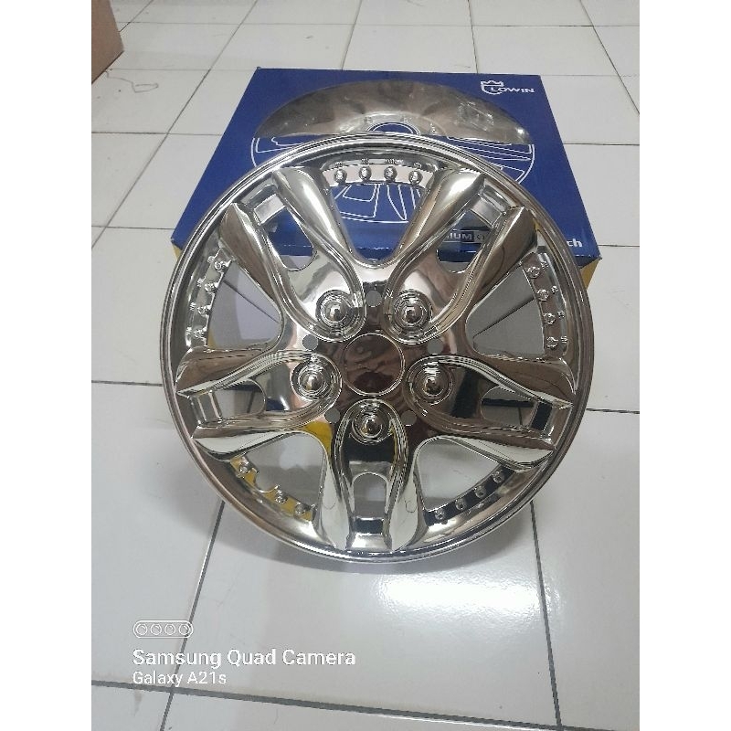 Wheel Dop Roda Tutup Cover Velg Standar Kaleng Ring 12 Ring 13 Ring 14 Warna Chrome ( Harga Set 4pc 