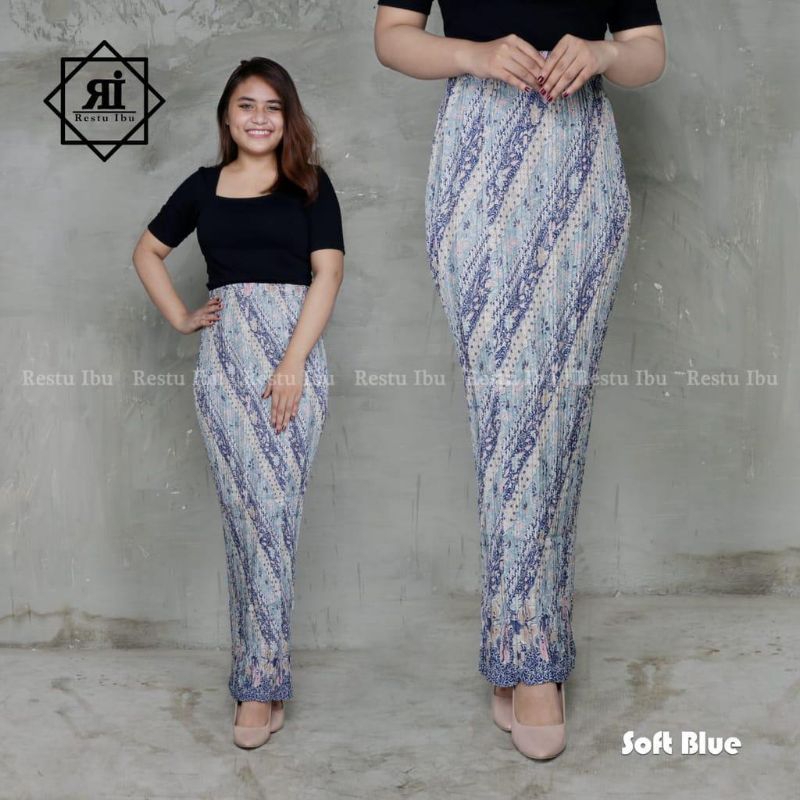 Grosir Rok Plisket Allsize Fit Jumbo XXXL / Rok Bawahan Kebaya Rempel Span Elastis Melar