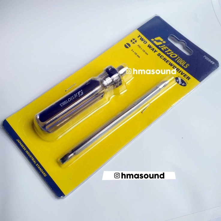 Obeng Bolak Balik Two Way Screwdriver + - Jetjo Jetjotools Lakoni Pro