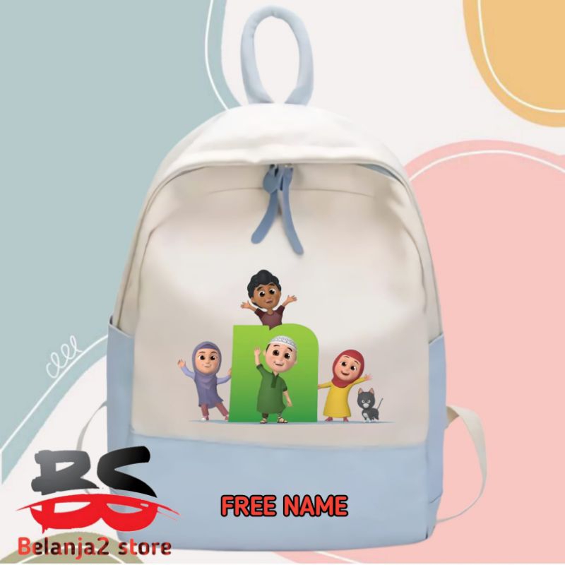 TAS RANSEL ANAK NUSSA RARA TAS UNISEX FREE NAMA