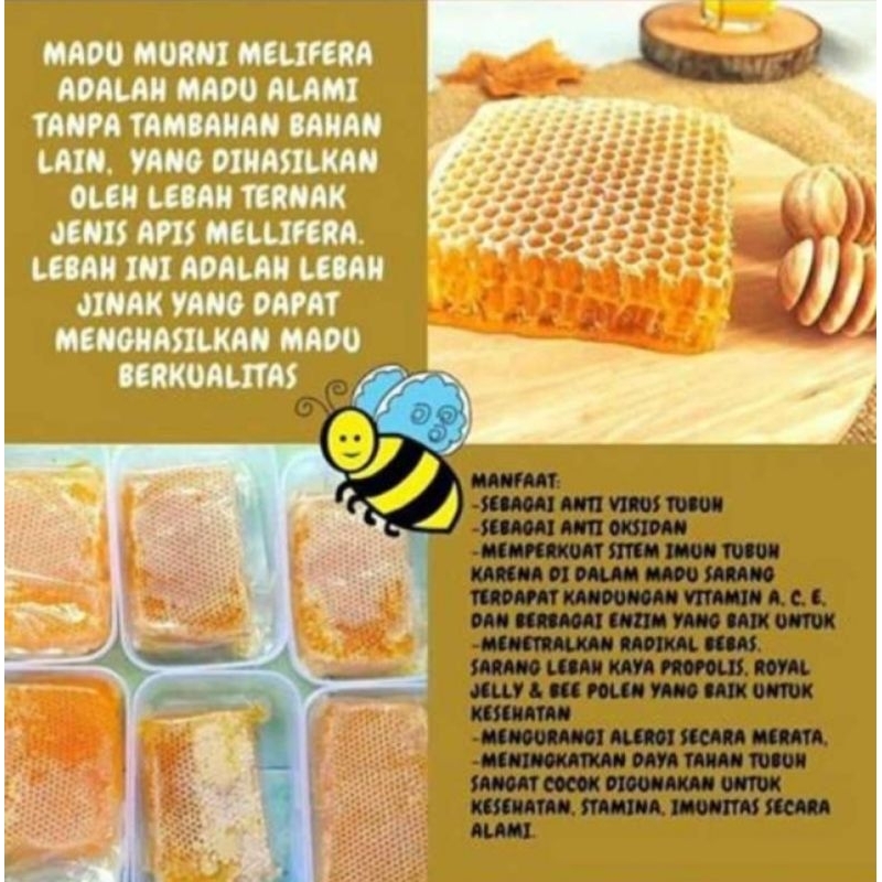 Madu Sarang/Sarang Madu Murni Asli Mellifera  Nett 250gr